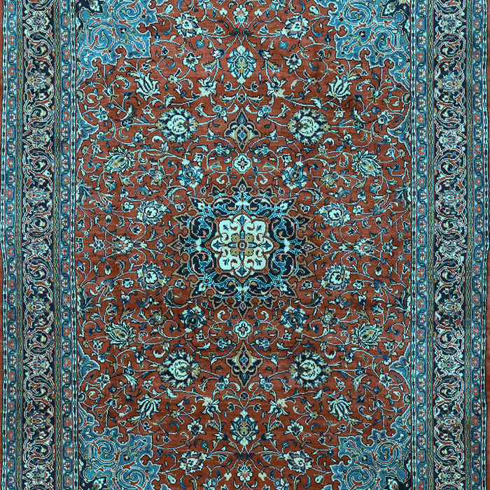 Medallion Light Blue Traditional Rug, tr2146lblu