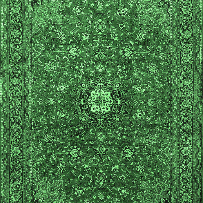 Medallion Emerald Green Traditional Rug, tr2146emgrn
