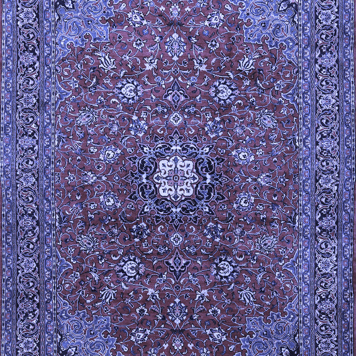 Machine Washable Medallion Blue Traditional Rug, wshtr2146blu