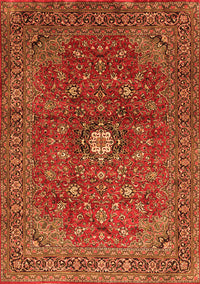 Medallion Orange Traditional Rug, tr2146org