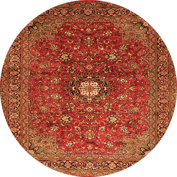 Square Medallion Orange Traditional Rug, tr2146org