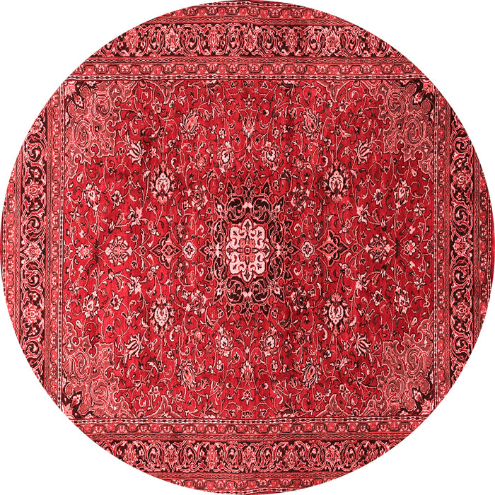 Machine Washable Medallion Red Traditional Rug, wshtr2146red