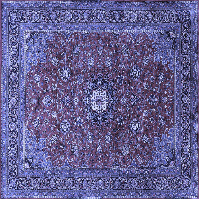 Square Medallion Blue Traditional Rug, tr2146blu