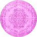 Round Persian Pink Traditional Rug, tr2147pnk