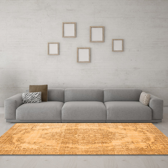 Machine Washable Persian Orange Traditional Area Rugs in a Living Room, wshtr2147org