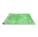 Sideview of Machine Washable Persian Emerald Green Traditional Area Rugs, wshtr2147emgrn