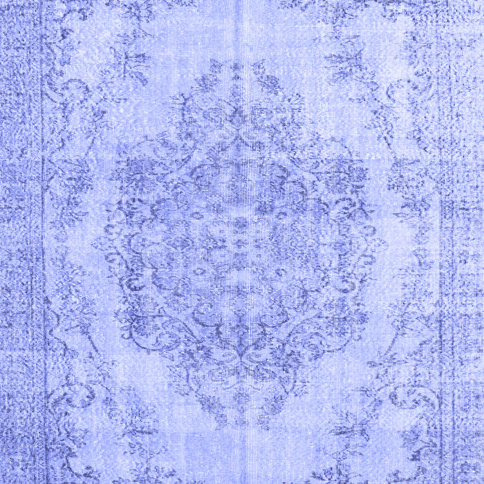 Machine Washable Persian Blue Traditional Rug, wshtr2147blu
