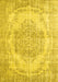 Machine Washable Persian Yellow Traditional Rug, wshtr2147yw