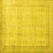 Square Machine Washable Persian Yellow Traditional Rug, wshtr2148yw