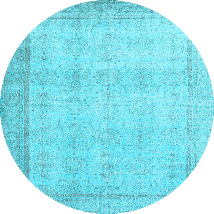 Round Persian Light Blue Traditional Rug, tr2148lblu