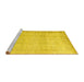 Sideview of Machine Washable Persian Yellow Traditional Rug, wshtr2148yw