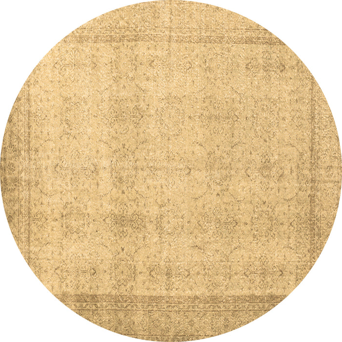 Round Persian Brown Traditional Rug, tr2148brn