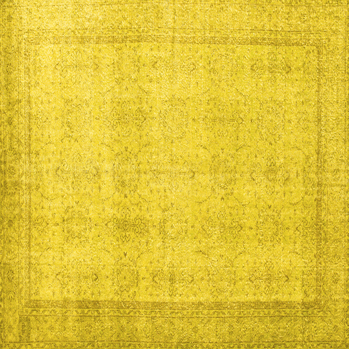Square Persian Yellow Traditional Rug, tr2148yw