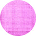 Round Persian Pink Traditional Rug, tr2148pnk