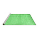 Sideview of Machine Washable Persian Emerald Green Traditional Area Rugs, wshtr2148emgrn