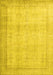 Machine Washable Persian Yellow Traditional Rug, wshtr2148yw