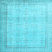 Square Persian Light Blue Traditional Rug, tr2148lblu