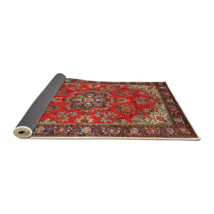 Sideview of Traditional Orange Salmon Pink Medallion Rug, tr2149