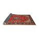 Sideview of Traditional Orange Salmon Pink Medallion Rug, tr2149