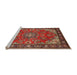 Sideview of Machine Washable Traditional Orange Salmon Pink Rug, wshtr2149