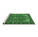 Sideview of Machine Washable Medallion Emerald Green Traditional Area Rugs, wshtr2149emgrn