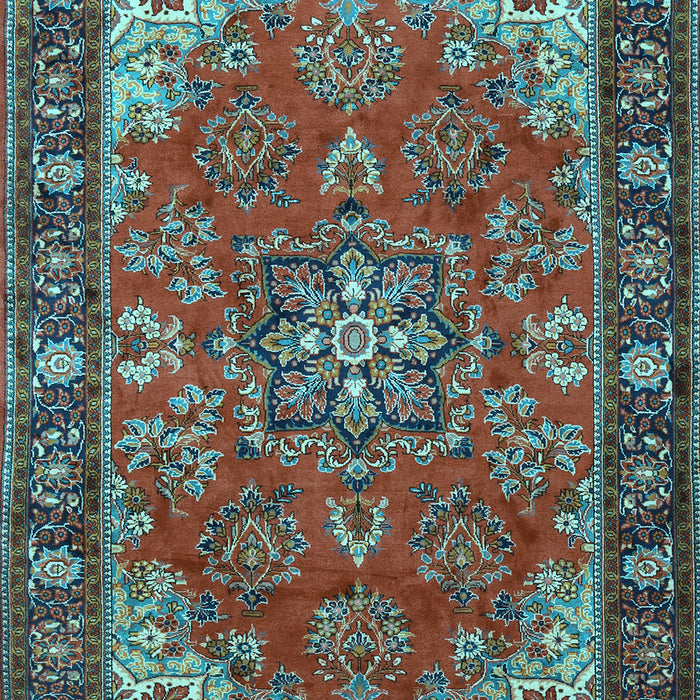 Medallion Light Blue Traditional Rug, tr2149lblu