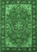 Machine Washable Medallion Emerald Green Traditional Area Rugs, wshtr2149emgrn