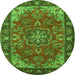 Machine Washable Medallion Green Traditional Area Rugs, wshtr2149grn