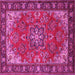 Square Medallion Pink Traditional Rug, tr2149pnk