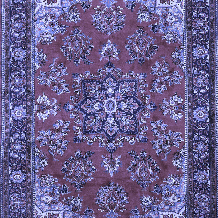 Machine Washable Medallion Blue Traditional Rug, wshtr2149blu