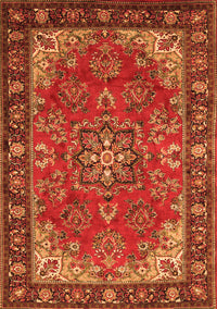 Medallion Orange Traditional Rug, tr2149org