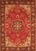 Medallion Orange Traditional Rug, tr2149org