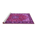 Sideview of Machine Washable Medallion Purple Traditional Area Rugs, wshtr2149pur