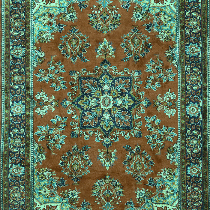 Medallion Turquoise Traditional Rug, tr2149turq