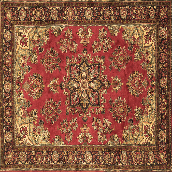 Square Medallion Brown Traditional Rug, tr2149brn