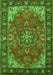 Serging Thickness of Machine Washable Medallion Green Traditional Area Rugs, wshtr2149grn
