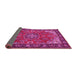 Sideview of Medallion Pink Traditional Rug, tr2149pnk