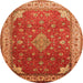 Square Medallion Orange Traditional Rug, tr214org