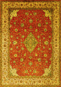 Medallion Yellow Traditional Rug, tr214yw