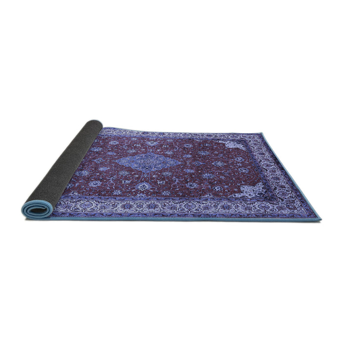Sideview of Medallion Blue Traditional Rug, tr214blu