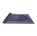 Sideview of Medallion Blue Traditional Rug, tr214blu