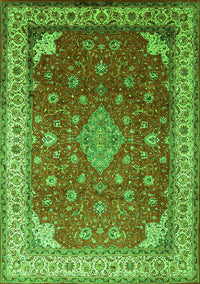 Medallion Green Traditional Rug, tr214grn