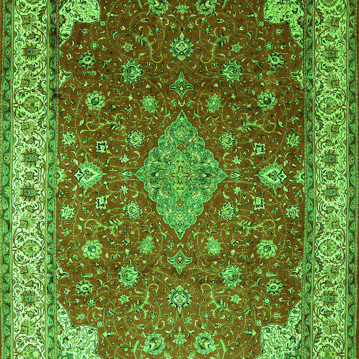 Medallion Green Traditional Rug, tr214grn