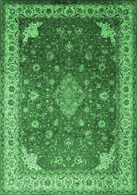 Medallion Emerald Green Traditional Rug, tr214emgrn