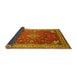 Sideview of Medallion Yellow Traditional Rug, tr214yw