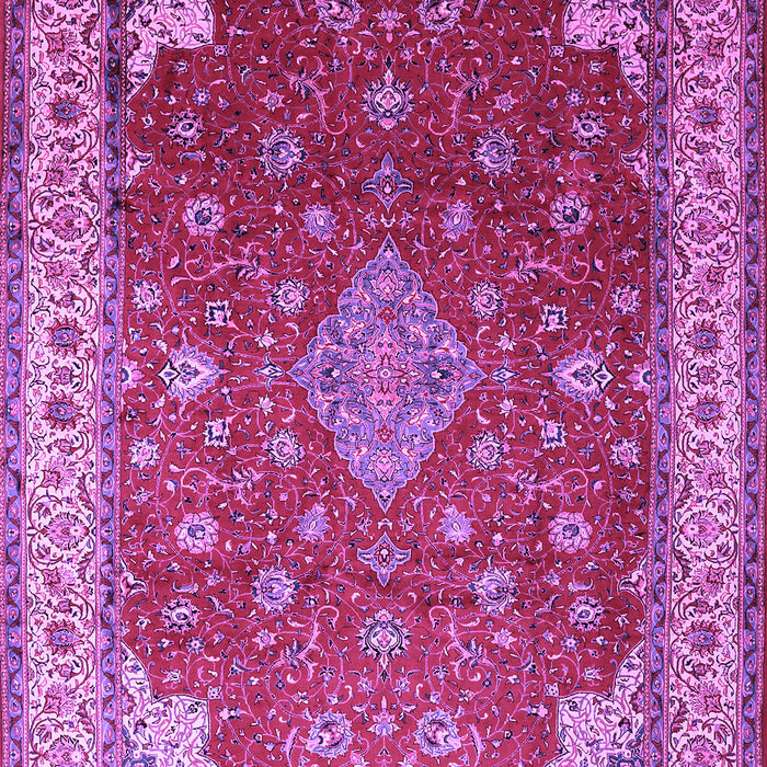 Machine Washable Medallion Purple Traditional Area Rugs, wshtr214pur