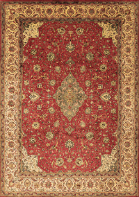 Medallion Brown Traditional Rug, tr214brn