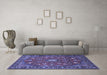 Machine Washable Persian Blue Traditional Rug in a Living Room, wshtr2150blu