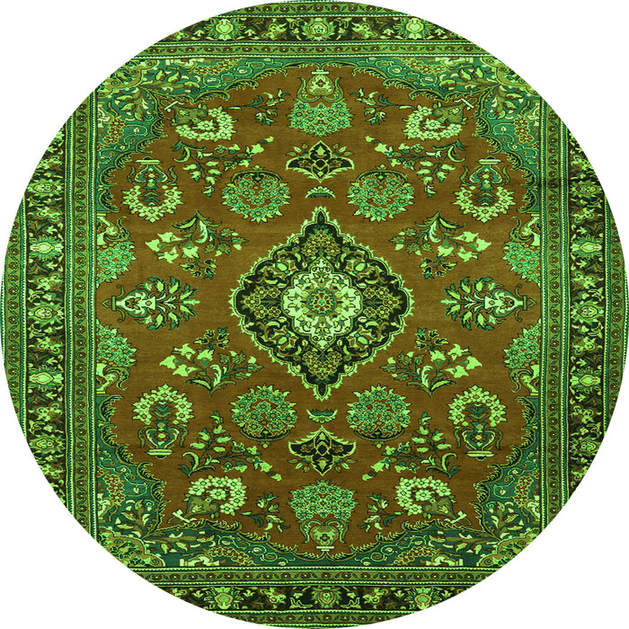 Square Persian Green Traditional Rug, tr2150grn