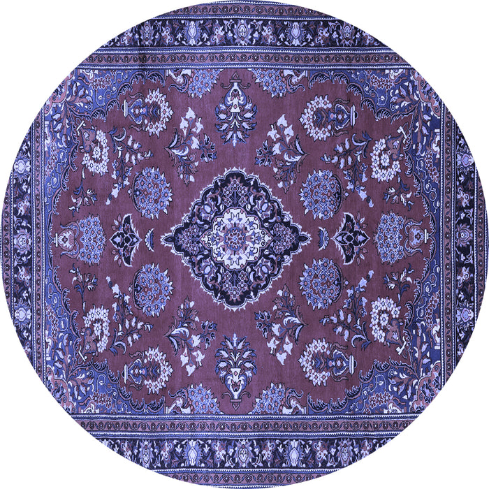 Round Persian Blue Traditional Rug, tr2150blu